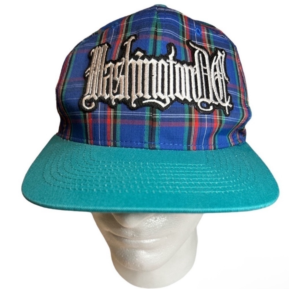 Washington DC One Size Vintage KC Blue Plaid Snapback Hat